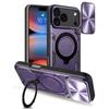 Чехол для iPhone 17 Pro Max из ТПУ + ПК с подставкой, сдвижное окно для камеры