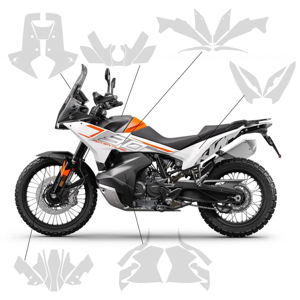 Для KTM 790 ADV PPF 790 Adventure 2024 защитная пленка для краски, защита обтекателя из ТПУ, защита от царапин, краска