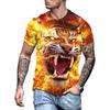 Модная мужская футболка с 3D принтом тигра, повседневная футболка большого размера с круглым вырезом и коротким рукавом, летние уличные топы в стиле хип-хоп с животными, футболки