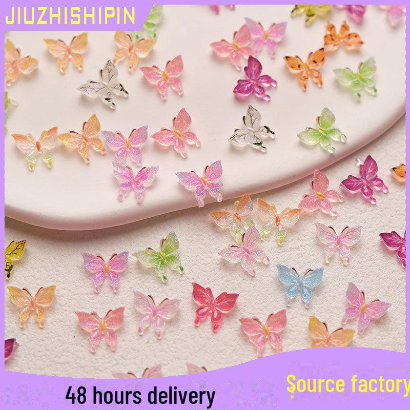 3D светящиеся бабочки для дизайна ногтей и чехол для телефона, аксессуары своими руками