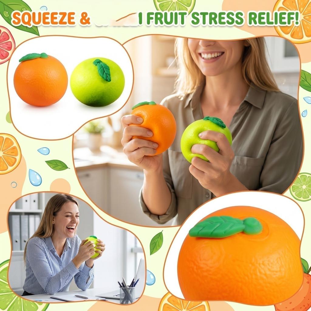 Fruit Shaped Squeeze Toy Soft Material Sensory Stress Relief Handheld Squishy Toy for Kids and Adults Durable Design