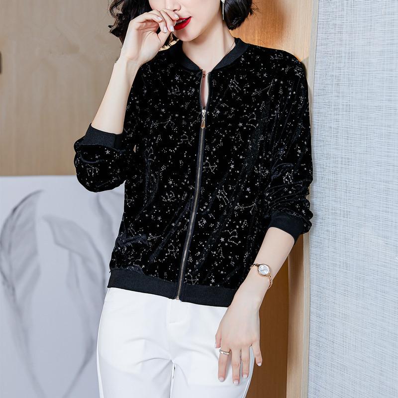 Женская весенне-осенняя куртка на молнии с принтом Galaxy, короткое пальто, верхняя одежда Ladis