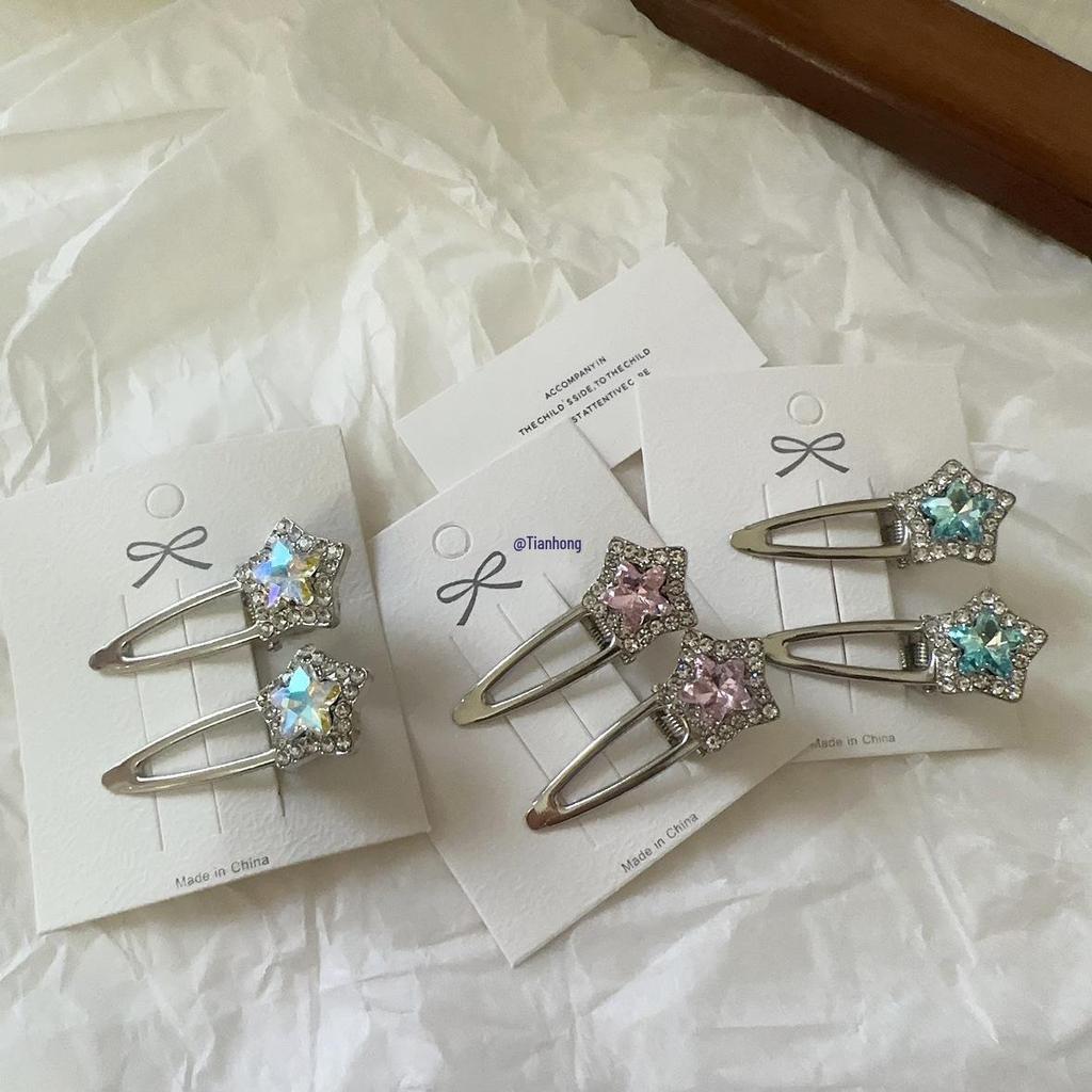 Роскошная заколка для волос в виде звезды со стразами - Сверкающая заколка-утиный клюв, инкрустированная бриллиантами