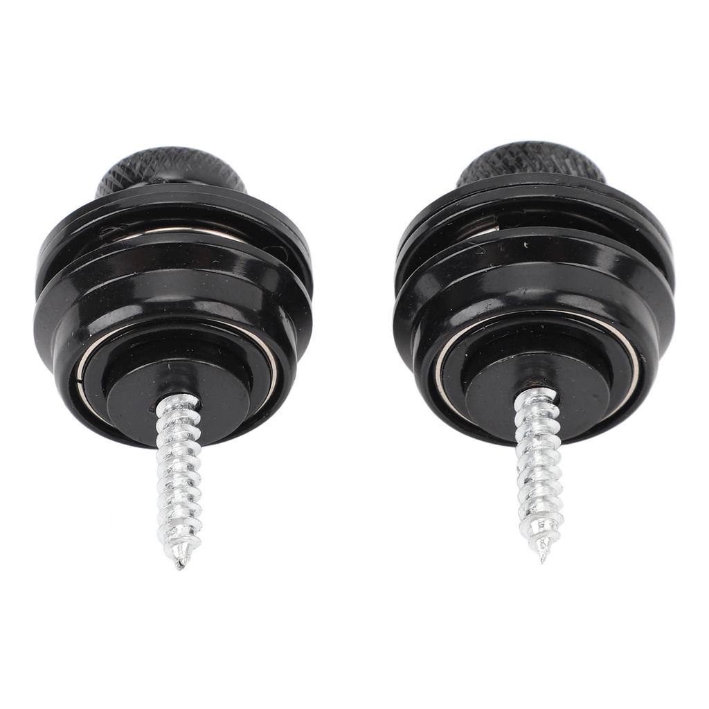 2Pcs Guitar Strap Locks Security Buttons Heavy Duty Metal Flat Round Head Non Slip Fall Resistant