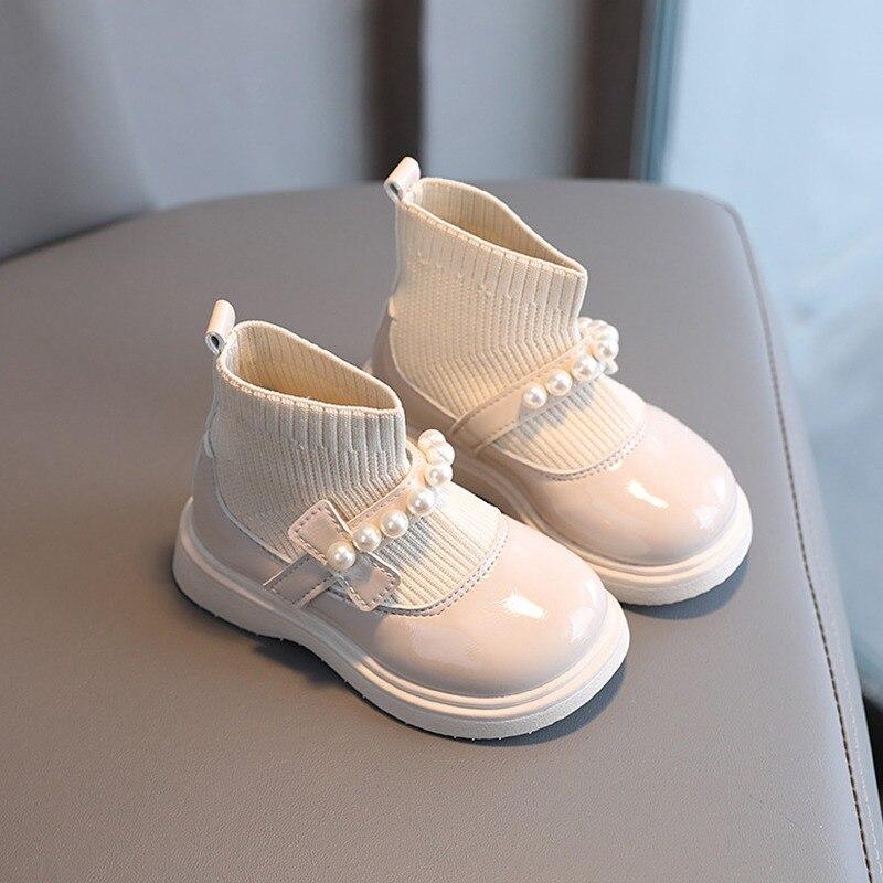 Детские кожаные туфли с большой головкой для девочек, студенческая обувь для выступлений, шерстяные туфли с эластичной резинкой