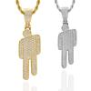 HJJ Hip Hop Zircon Pendant: Trendsetting Crooked Head Necklace for Men and Women