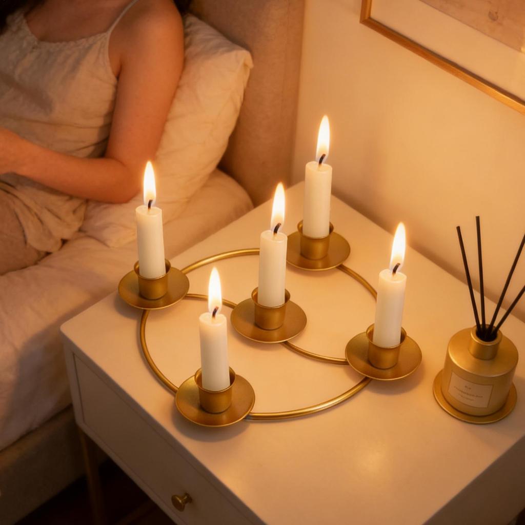 Золотые подсвечники Современные золотые настольные центральные элементы Подсвечники для адвент-венка Для дома Кухни Гостиной Спальни