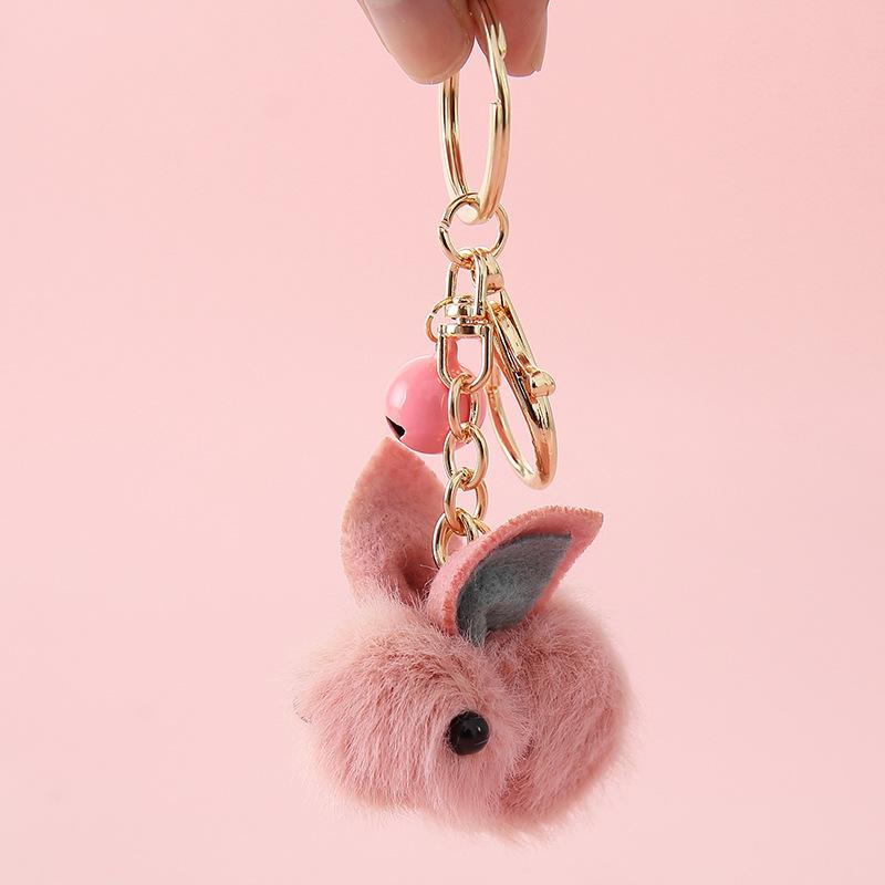 Cute Cartoon Plush Pendant Keychain Teddy Dog Car Pendant Handmade Wool Felt Jewelry Key Chain Rabbit Pendant Creative Gift