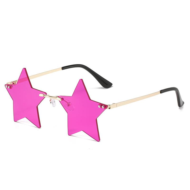Trendy Unisex Sunglasses Multicolor Star Shape Popular Pentagram Frame Sunshade Decor Glasses HD Sunglasses New Trendy Trend Personality Rimless
