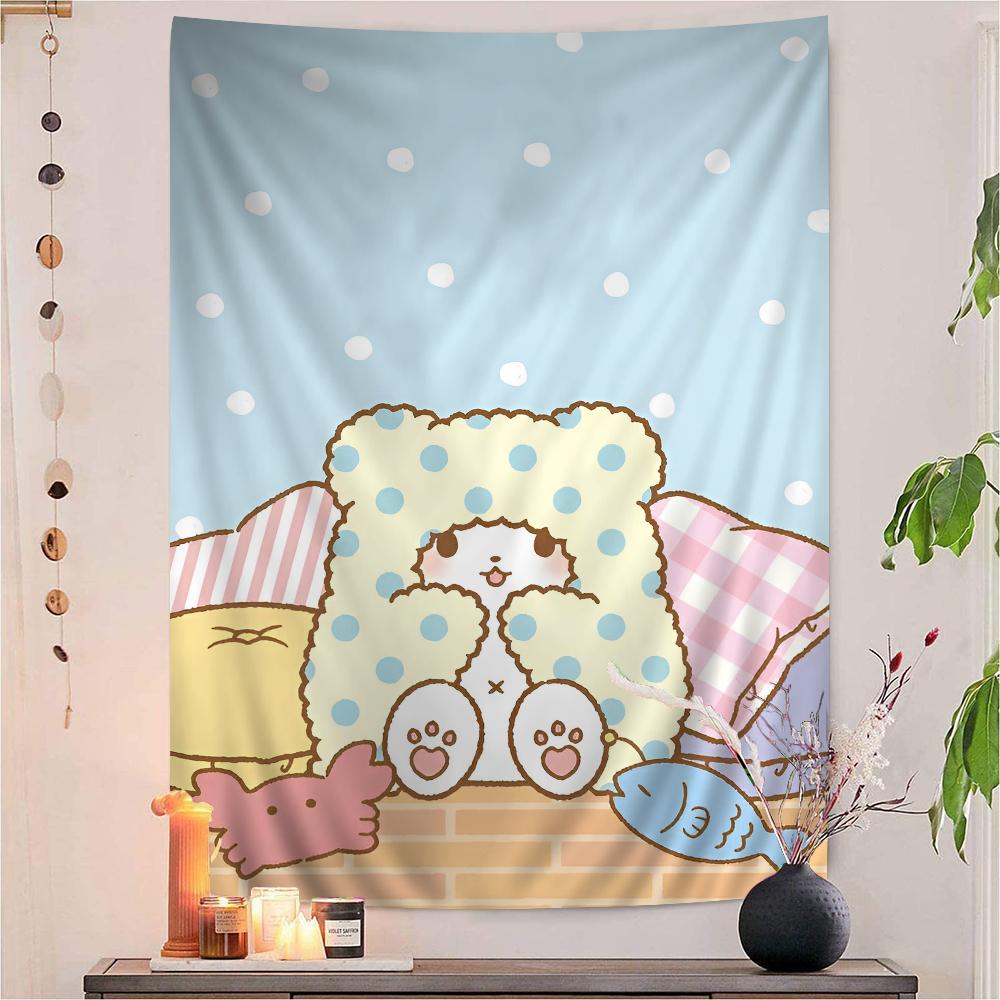 Cute Cartoon Marumofubiyori Cartoon Tapestry for Living Room Home Dorm Decor INS Home Decor