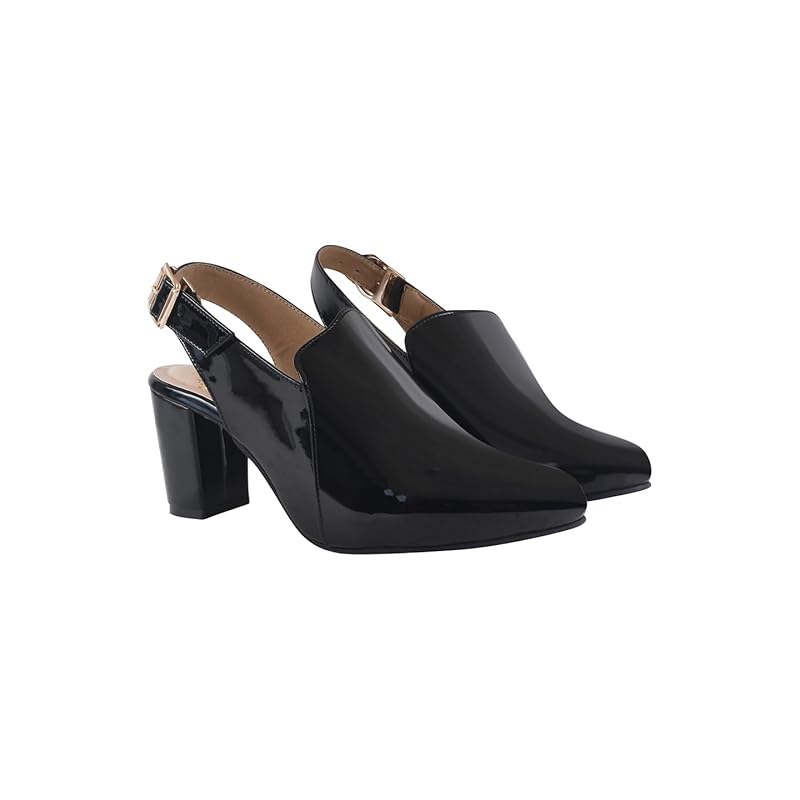 Shoetopia Черные туфли-лодочки с острым носком для женщин и девочек /EU37
