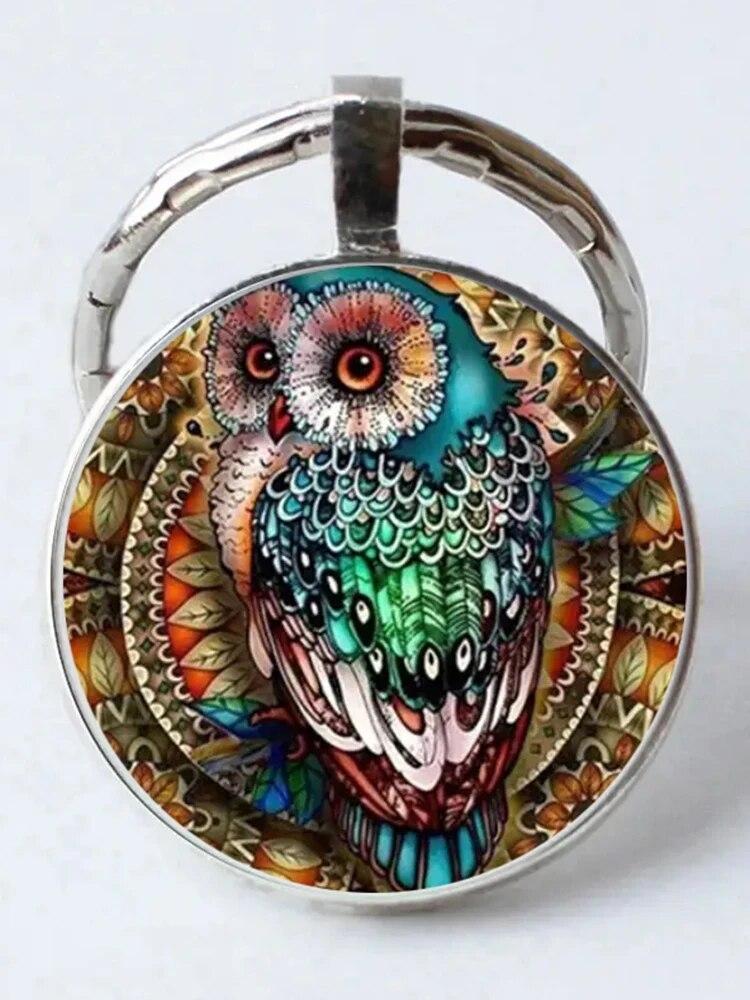 Новые аксессуары, модный креативный брелок с кристаллами в виде совы, подвеска для ключей