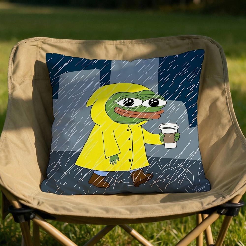 Character Pepe the Frog Cushion Cover Soft Reversible Durable Pillow Cover MultiScene Use for Home Car Daily Comfort