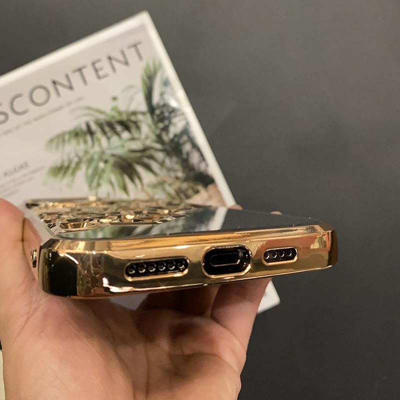 Роскошный полый гальванический зеркальный чехол для iPhone 15, 14, 13, 12, 11 Pro Max, чехлы для защиты от падения