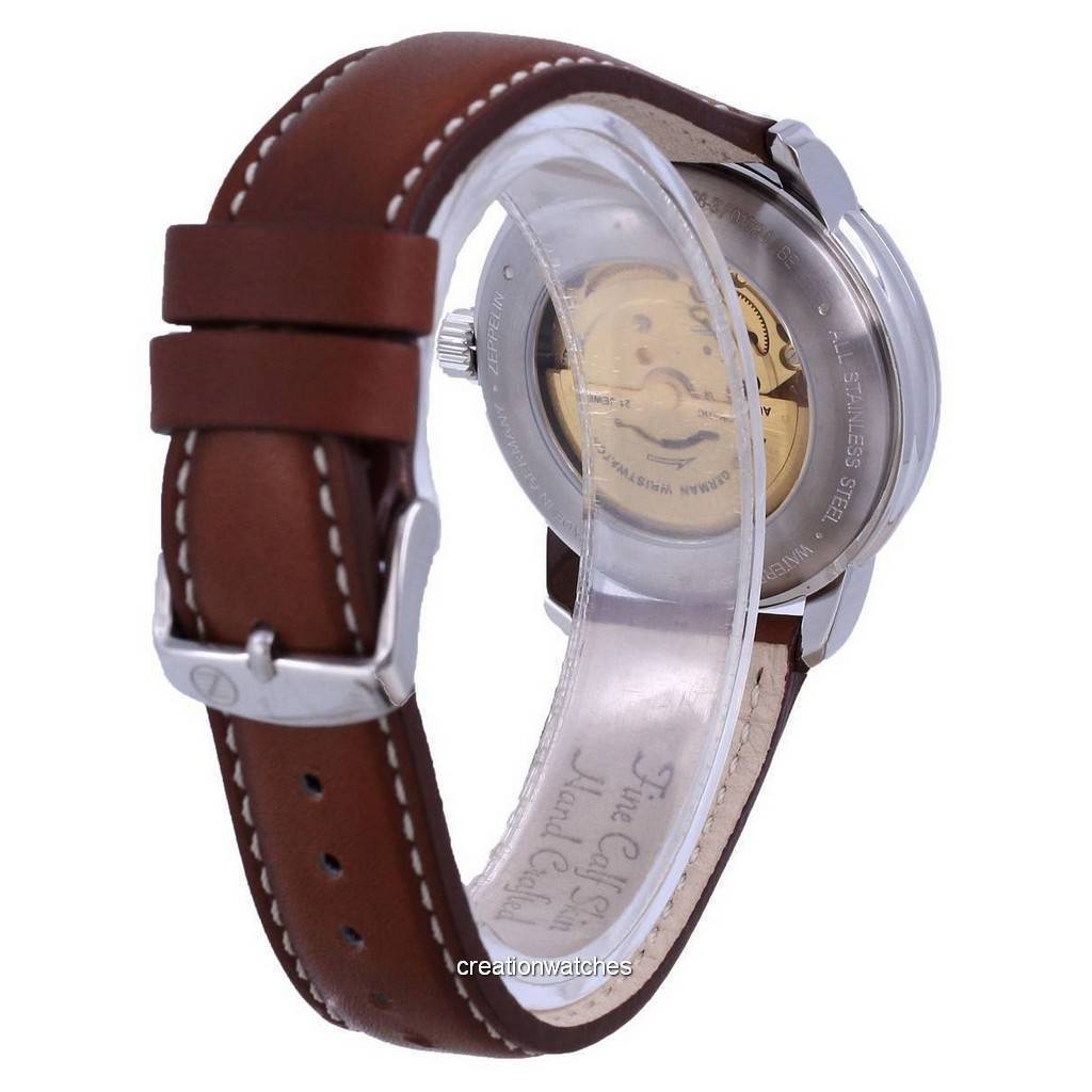 Zeppelin Atlantic Blue Dial Leather Automatic 8466-3 84663 Мужские часы