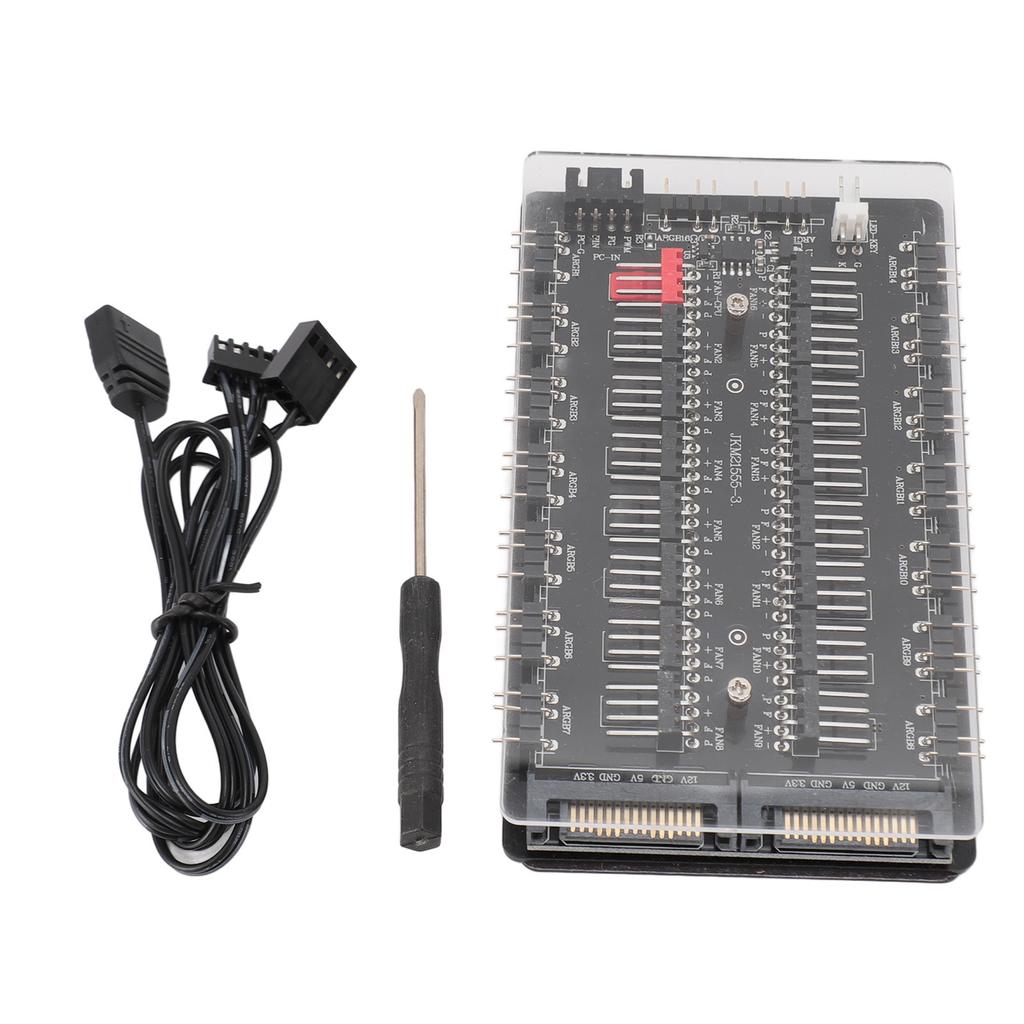 2 в 1 16-портовый ARGB PWM-хаб Питание через интерфейс SATA Магнитный 4-контактный PWM 3-контактный ARGB Хаб для корпусных вентиляторов с акриловым корпусом