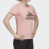 Adidas Футболка с коротким рукавом и круглым вырезом с принтом логотипа и алфавита, женская, розовая, FJ5013