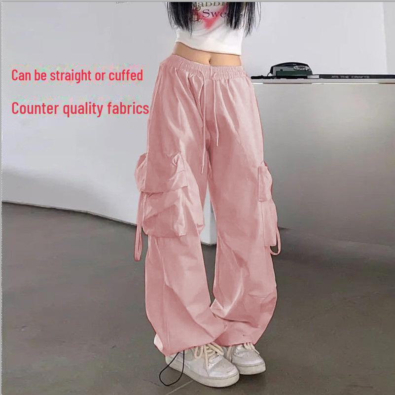 Плотный комбинезон в американском стиле 2024 года: Женский тренд осень/зима, повседневные универсальные прямые широкие брюки свободного кроя для мужчин