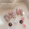 10Pcs Cat Paw Nail Charm Resin Cartoon Manicure Ornaments Mini 3D Nail Art Decoration