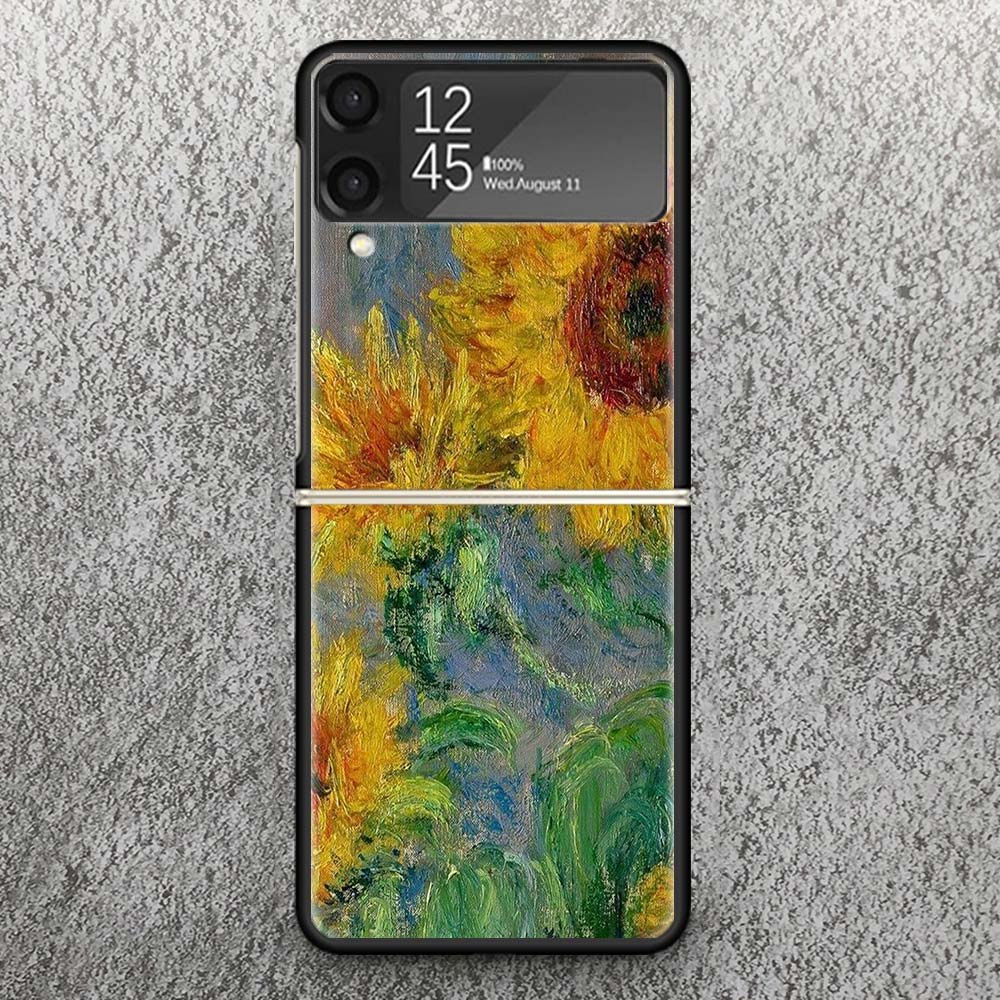 Van Gogh oil Art Painting Print Case For Samsung Galaxy Z Flip 3 4 5 6 7 5G Phone Shell Flip7 Flip6 Flip5 Flip4 Flip3 Pattern Co