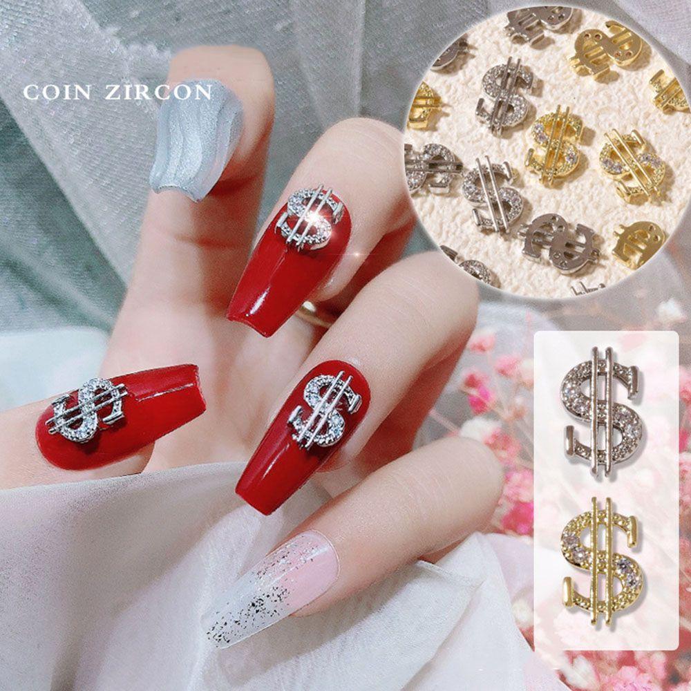 3D Money Coin Design Dollar Nail Art Decorations Nail Art Rhinestone DIY Nail Jewelry Manicure