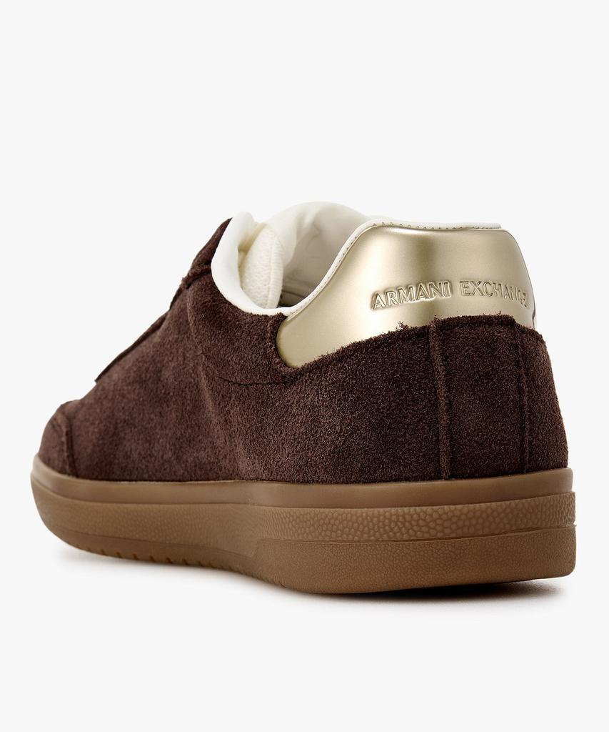 Armani Exchange Women'S Perforated Logo Suede Sneakers _Choco_A426175506