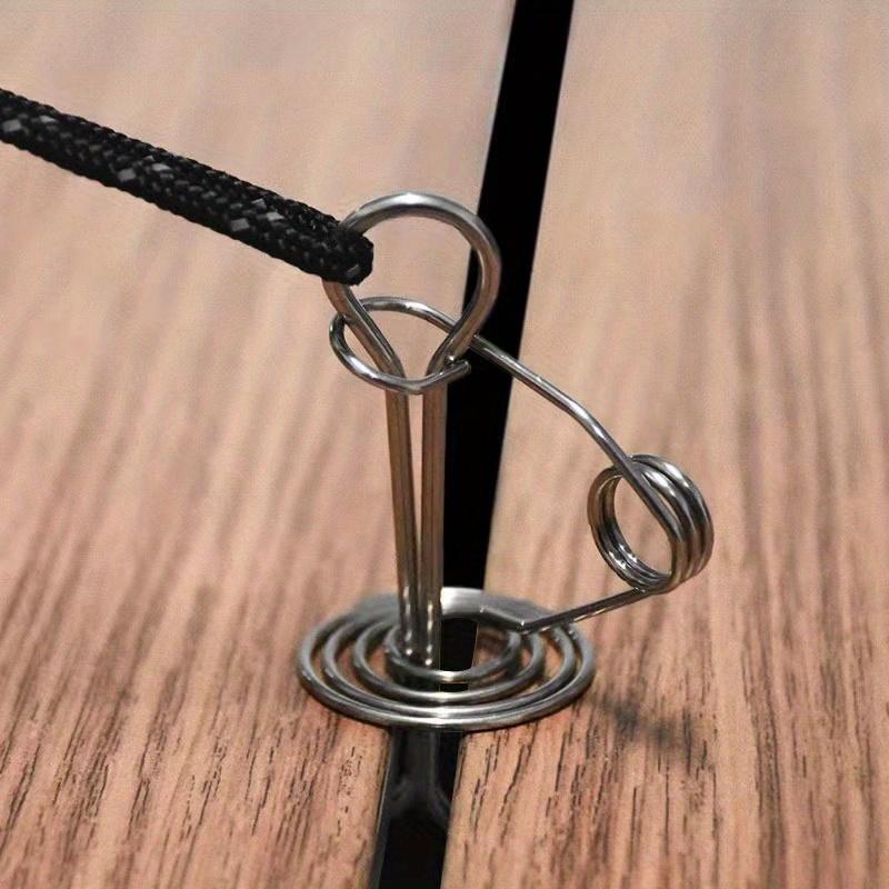 Упаковка из 10 пружинных колышков для палубы, веревочных пряжек, портативных ветрозащитных выдвижных крючков для тента из нержавеющей стали, инструментов для кемпинга