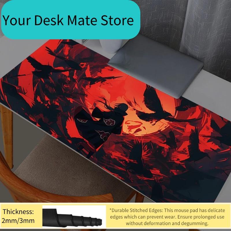 Mouse Pad Anime Naruto Itachi Uchiha Gamer Large XXL Tablet Varmilo Keyboard Carpet Kawaii Gaming Accessories Mousepad