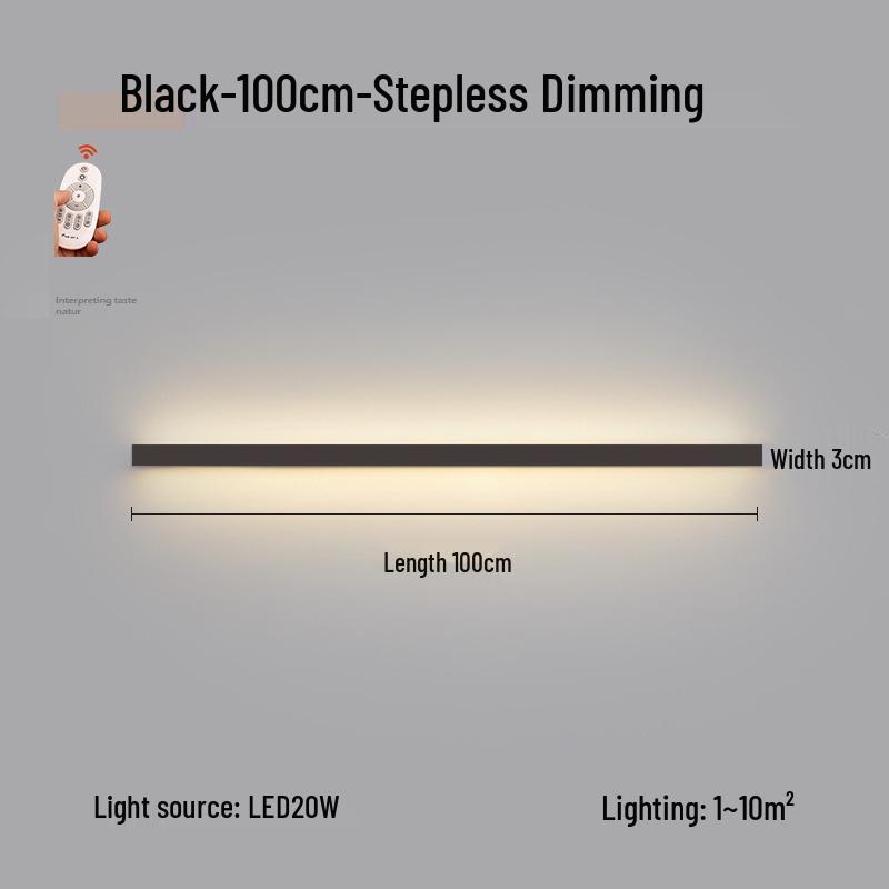 Minimalist Modern Long Strip Wall Lamp for Bedroom, Living Room, or Sofa Side