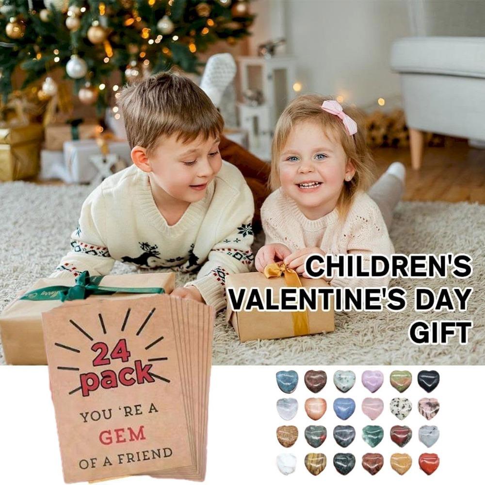 Valentines Day Gifts Valentine's Day Love Hearts Durable Heart Ornaments 24 Pack Valentines Cards