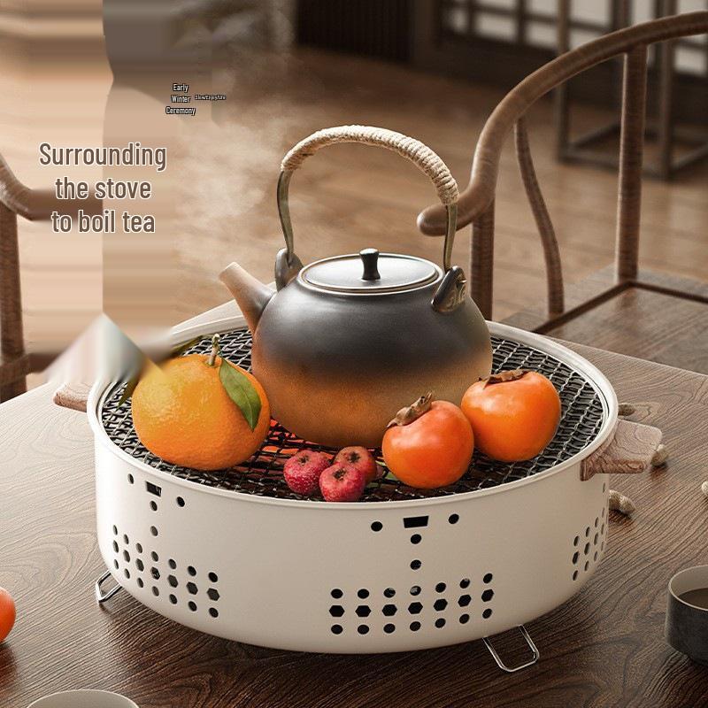 Многофункциональный уличный походный чайник для кипячения воды, гриль для барбекю с небольшой решеткой для угля