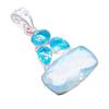 Aqua Mystic Topaz, Blue Topaz 925 Sterling Silver Jewelry Pendant 2.0" AH-3248