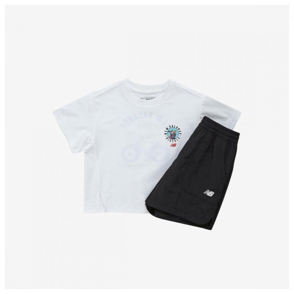 New Balance Детский комплект Rider для девочек, укороченный топ с коротким рукавом Nk9yf2605