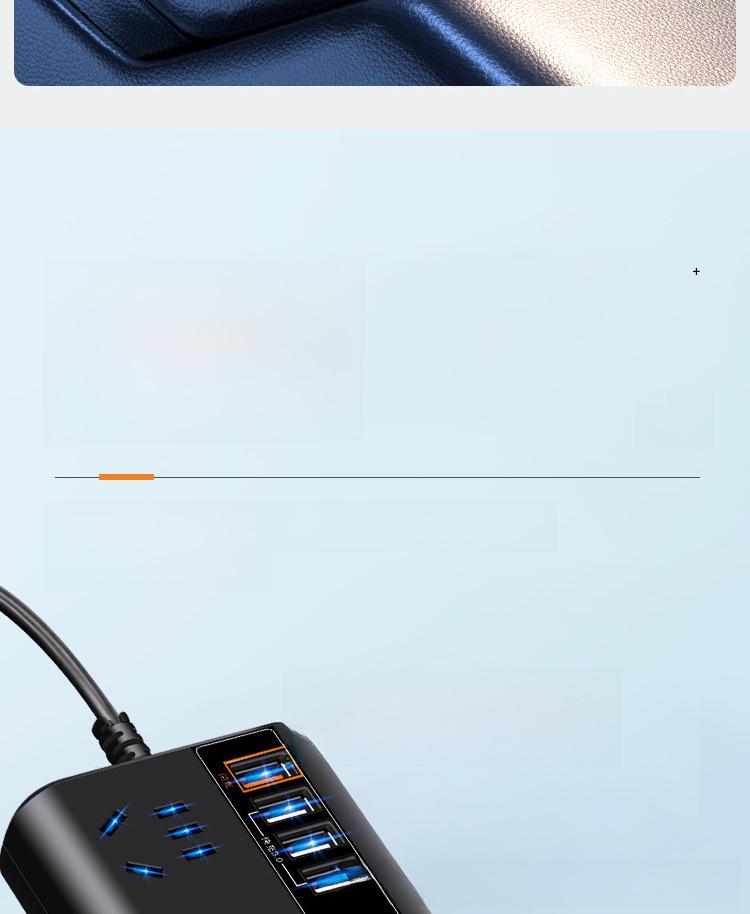 Автомобильный инвертор с двойным напряжением, быстрой зарядкой через USB и цифровым дисплеем (12В/24В до 220В)