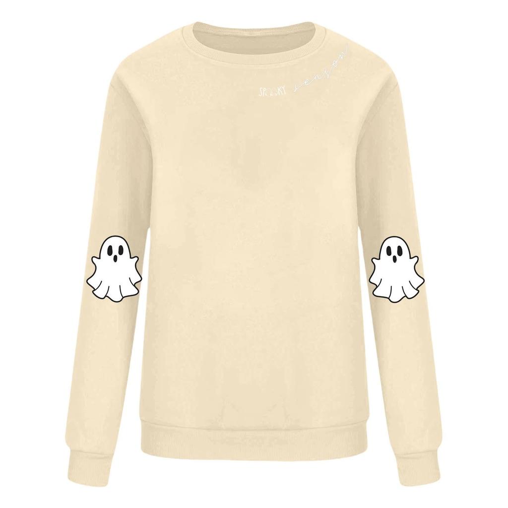 Женская повседневная модная толстовка с длинным рукавом и круглым вырезом с принтом, пуловер, верхняя блузка