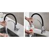 Robinet de cuisine - Noir-Chrome - Flexible - Bec orientable - 1 poignée - Laiton