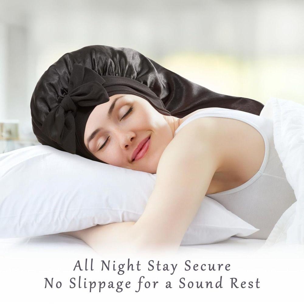 Hair Protection Satin Bonnet Curly Hair Braid Bonnet Extra Long Sleeping Cap Women