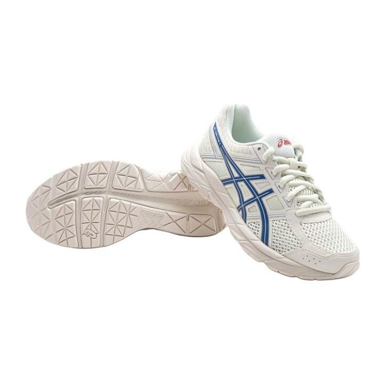 Asics Gel-Contend 4 Running Shoes Kids Sneakers White Blue 1014A322-101