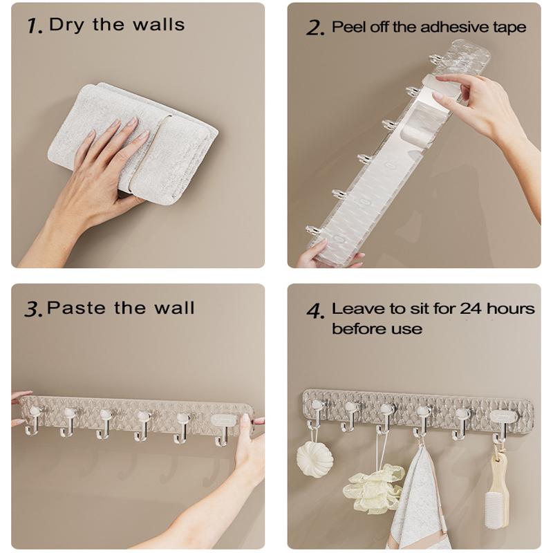 Крючки на стену, крючки для хранения без перфорации, настенные крючки для кухни, ванной комнаты, для полотенец, вешалки, многоцелевые крючки