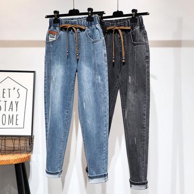 Женские винтажные шаровары с высокой талией больших размеров Свободные джинсовые джинсы-бойфренды Уличные брюки