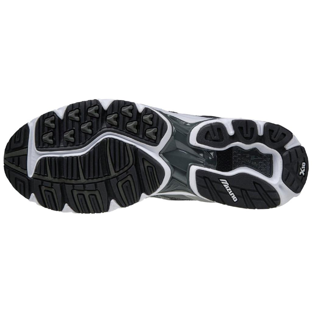 Mizuno Кроссовки Wave Rider 10, Белый/Черный/Серебристый, Размер 26.0 см, 2E