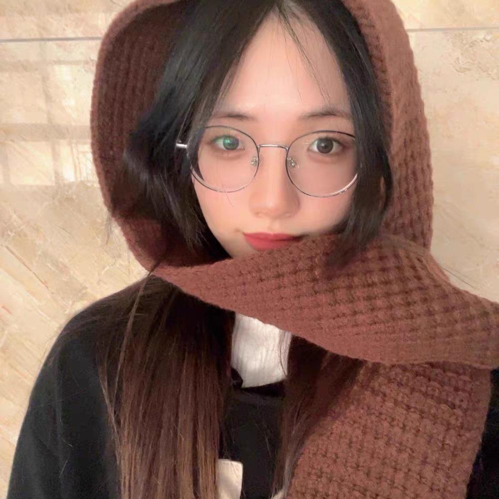 Акриловые волокна Вязаные шапки с капюшоном Треугольный зимний шейный платок Шапка Воротник для шеи Шапки-бини Шапки Работа