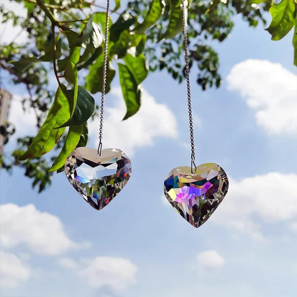 45mm Crafts Hanging Pendant Heart Hanging Heart Suncatcher Dreamy Crystal Wind Chime Xmas Gift