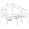 High Bed with Roof White 90 x 200 cm Solid Pine Wood