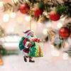 Acrylic Santa Festive Car Accessory Holiday Theme Vehicle Pendant Decoration