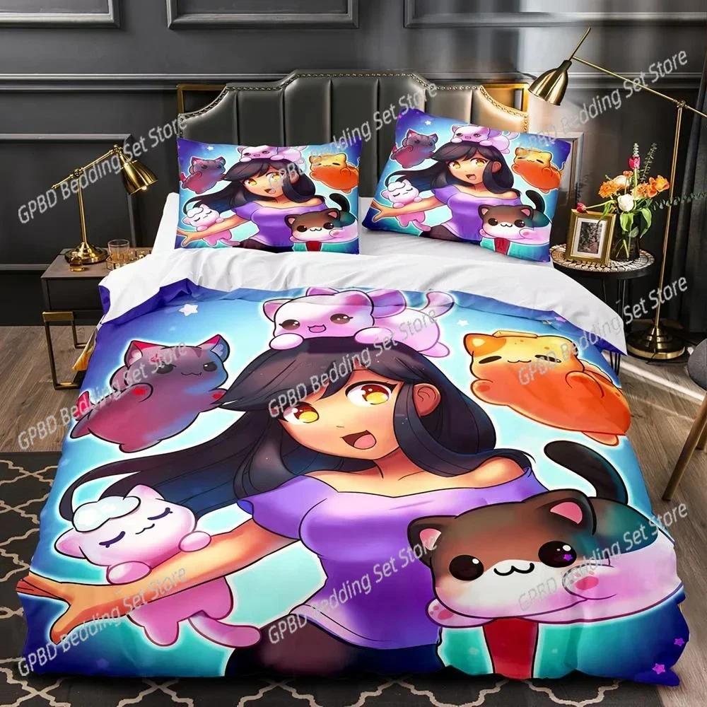 Luxury  New Aphmau 3D NEW Duvet Cover Pillowcase Bedding Set Adult Boy Girl Bedroom Decoration Children Single Double Large