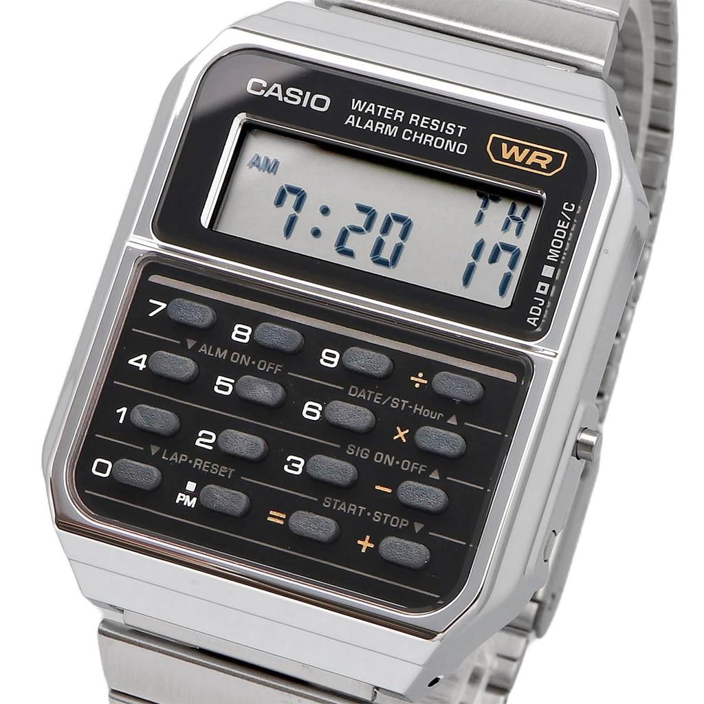 Casio Vintage Series Digital Watch with 8 Digit Calculation Function Unisex Metal Band Silver Overseas Model [Casio] CA-500WE-1A [Item]