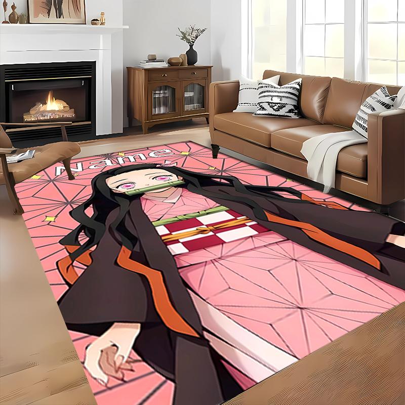 Custom personalization Demon Slayer Nezuko Area Rug - Perfect For Kitchen, Bathroom,Laundry Room Decor Large Size Available,Gift All Seasons