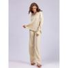 Autumn Winter Knitted Sweater Suit Female Loose V Neck Jumper Pant Two Piece Sets
