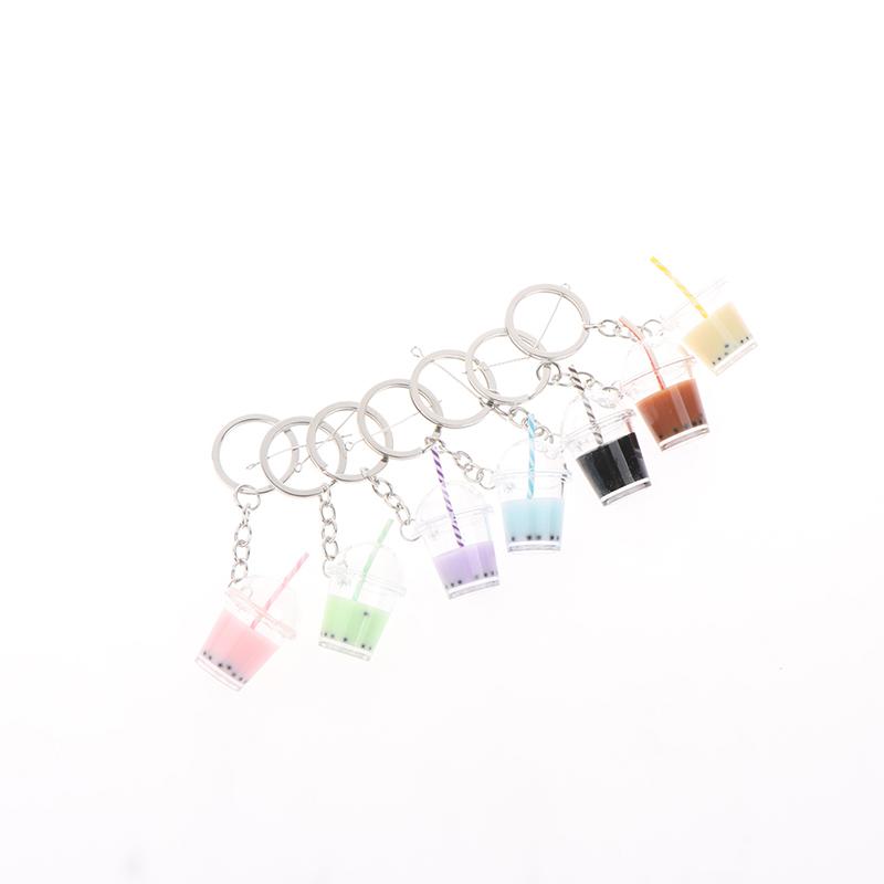 Bubble Tea Diy Keychain High Quality Acrylic Pendant Backpack Keyring Charms